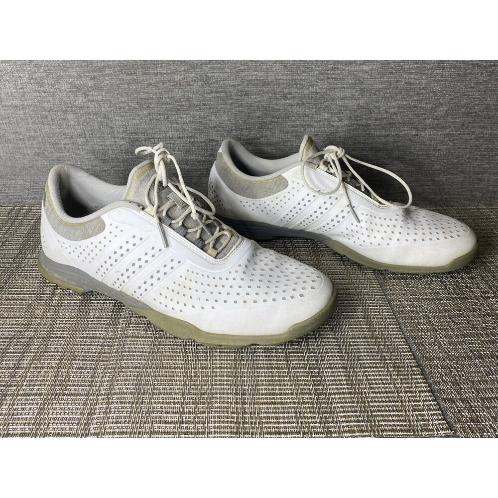 Adidas‎ Adipure Sport Women's Spikeless Golf Shoes 9.5 White with Gray